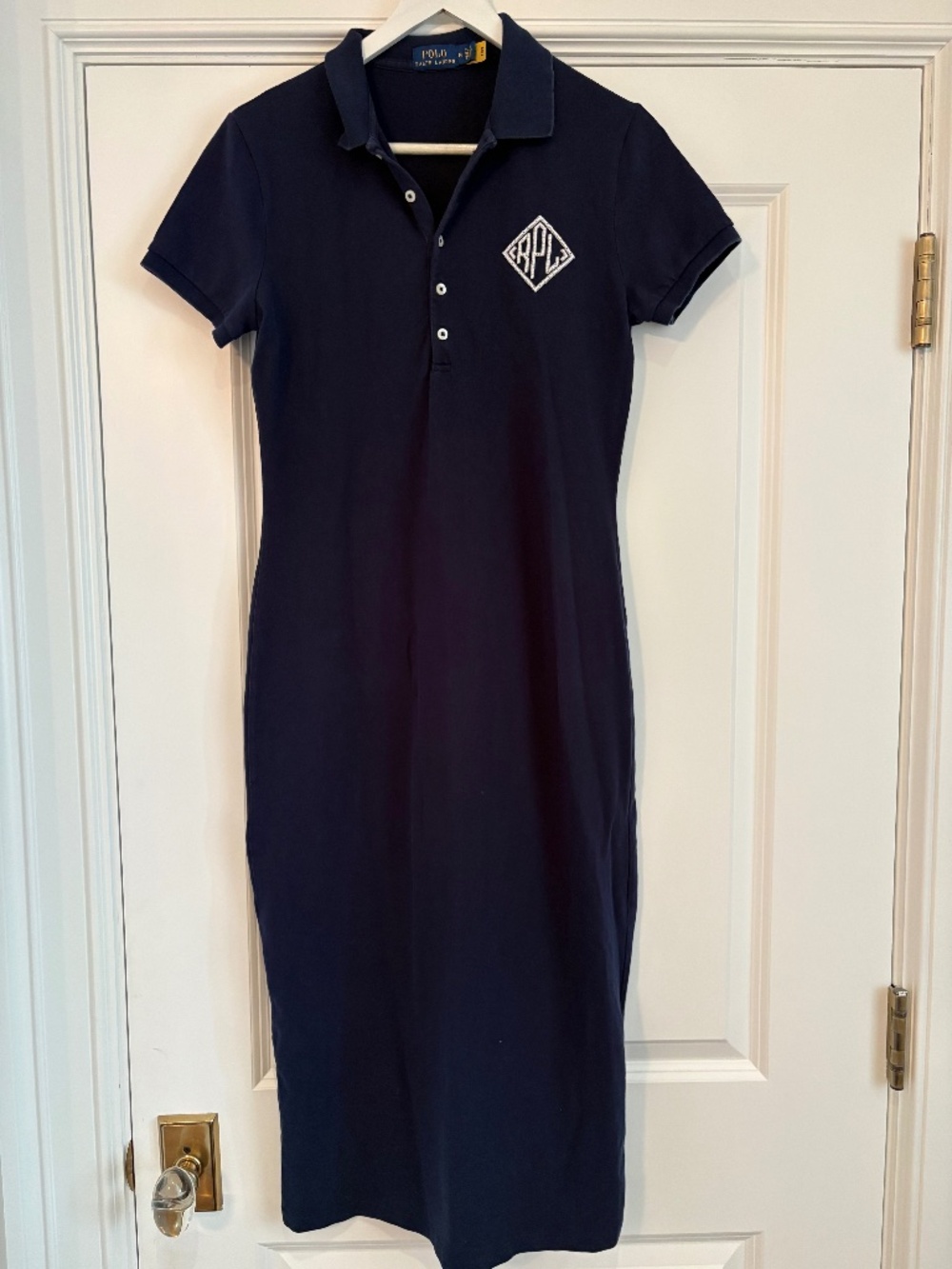 Beaded Crest Polo Dress